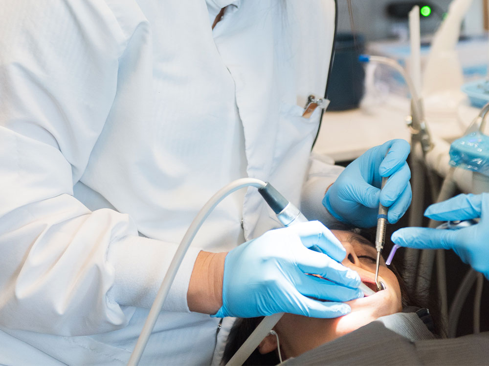 dentist working on patients teeth